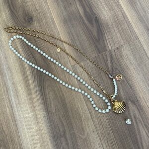 Juicy Couture Gold and Pearl Shell Necklace